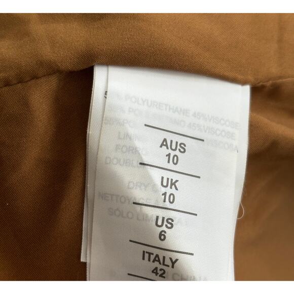 Nicholas Gayle‎ Faux Leather Wrap Front Midi Dress Cigar Tan Brown Size 6 NWT - Picture 11 of 13